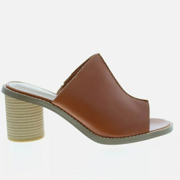 CLARKS GLACIER CHIC TAN GENUINE LEATHER MULES SZ 9.5 🌟 🌟 - Picture 8 of 11